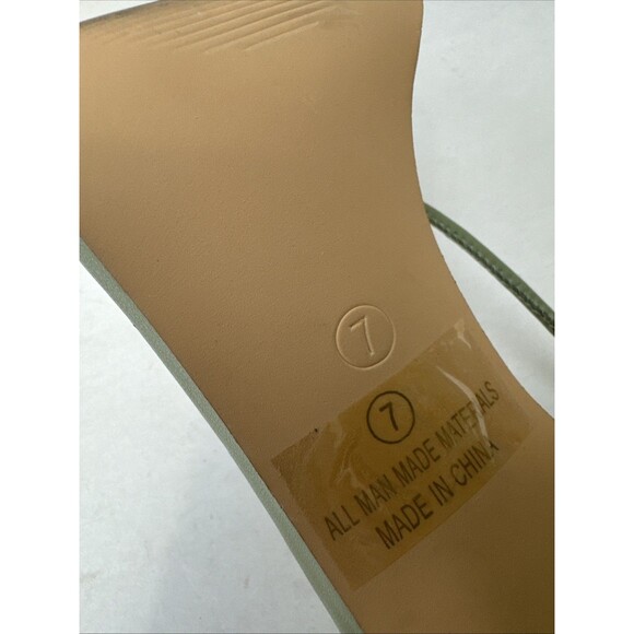 Olivia Ferguson Square Toe Ankle Strap Sandals Heels Size 7 Pistachio Green - Picture 8 of 8